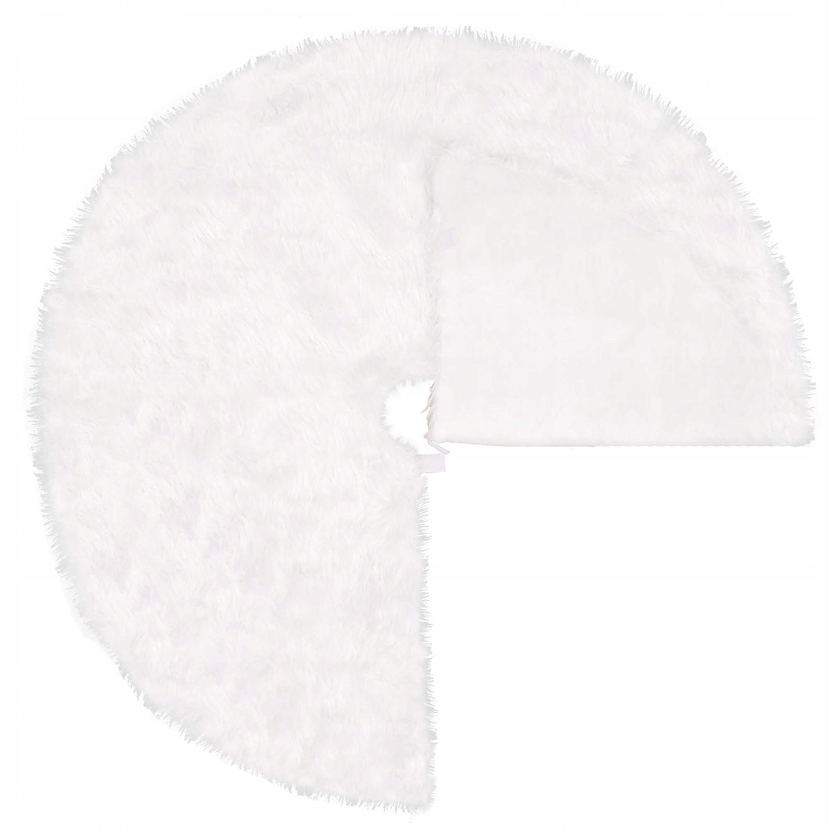 Covoras de pus sub bradul de Craciun, diametru 115 cm, imitatie blana alba