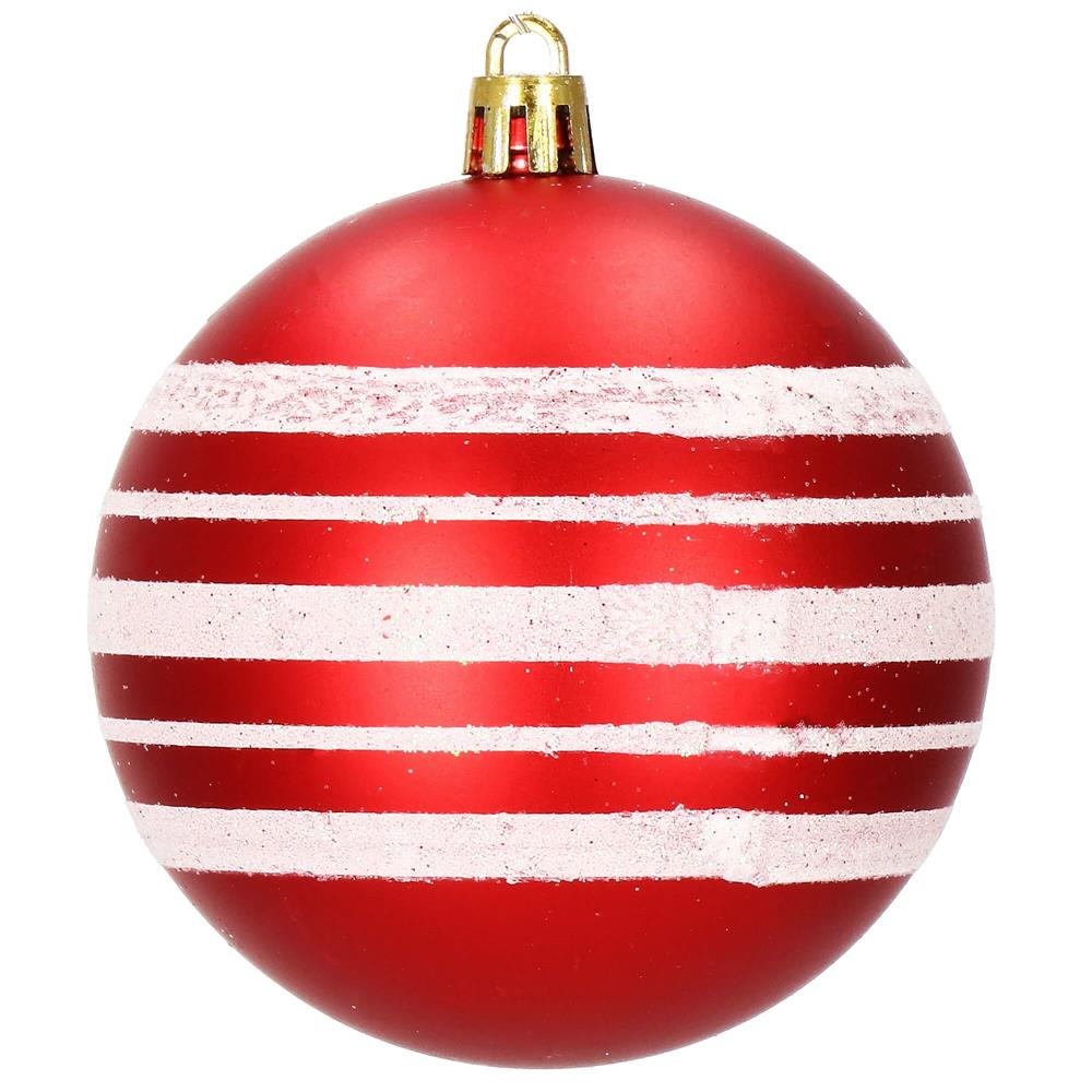 Set globuri de Craciun, 16 bucati, 8cm, 8 modele, rosu alb