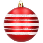 Set globuri de Craciun, 16 bucati, 8cm, 8 modele, rosu alb