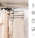 SONGMICS Set de 4 umerase pentru pantaloni, cu 5 bare, 32x35cm, negru