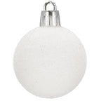 Set globuri de Craciun, 20 bucati, 3 modele, 4cm, alb