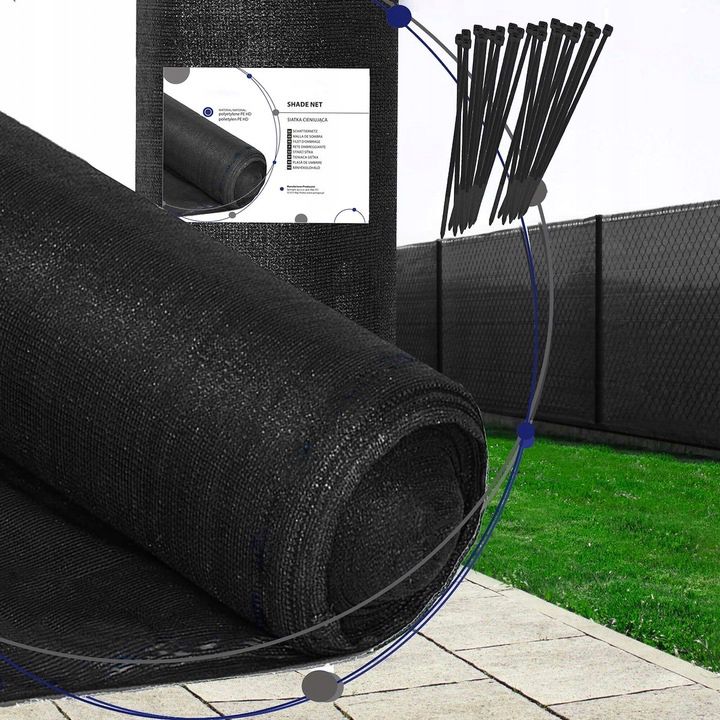 Plasa umbrire si intimitate pentru gard, 1.5m latime, 50m lungime, 140g densitate, gri