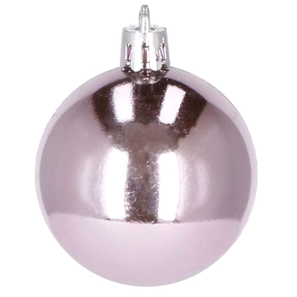 Set globuri de Craciun, 30 bucati, 3 modele, 3cm, roz