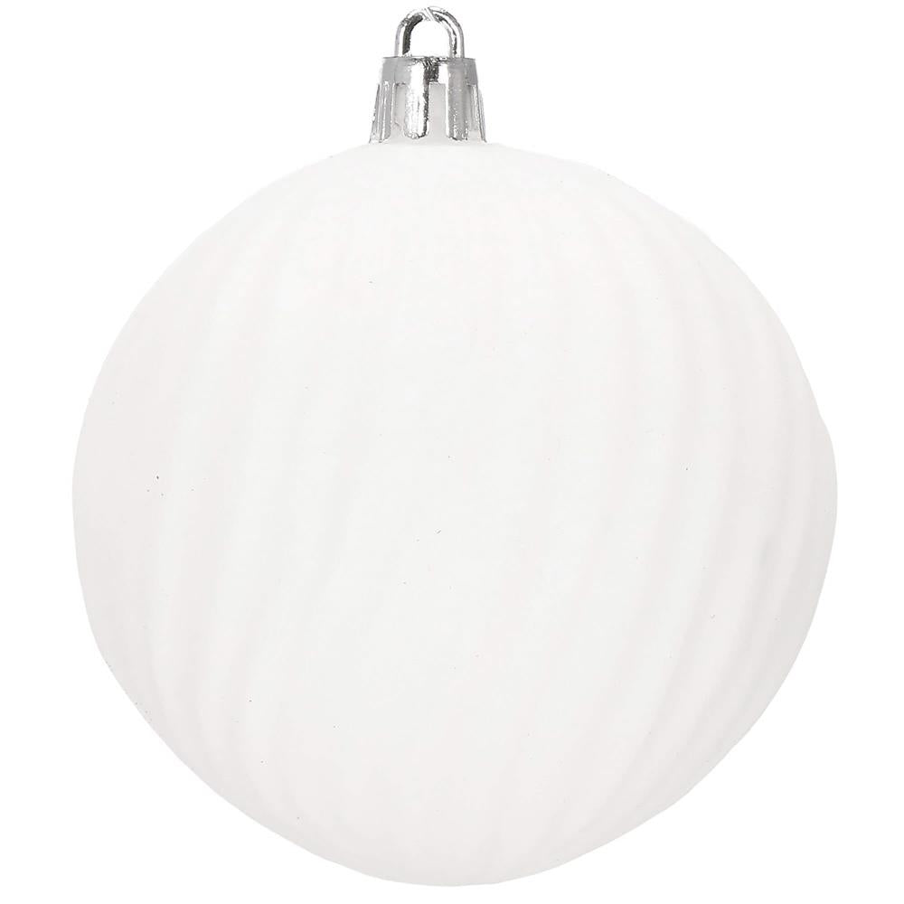 Set globuri de Craciun, 30 bucati, 8cm, 6 modele, alb