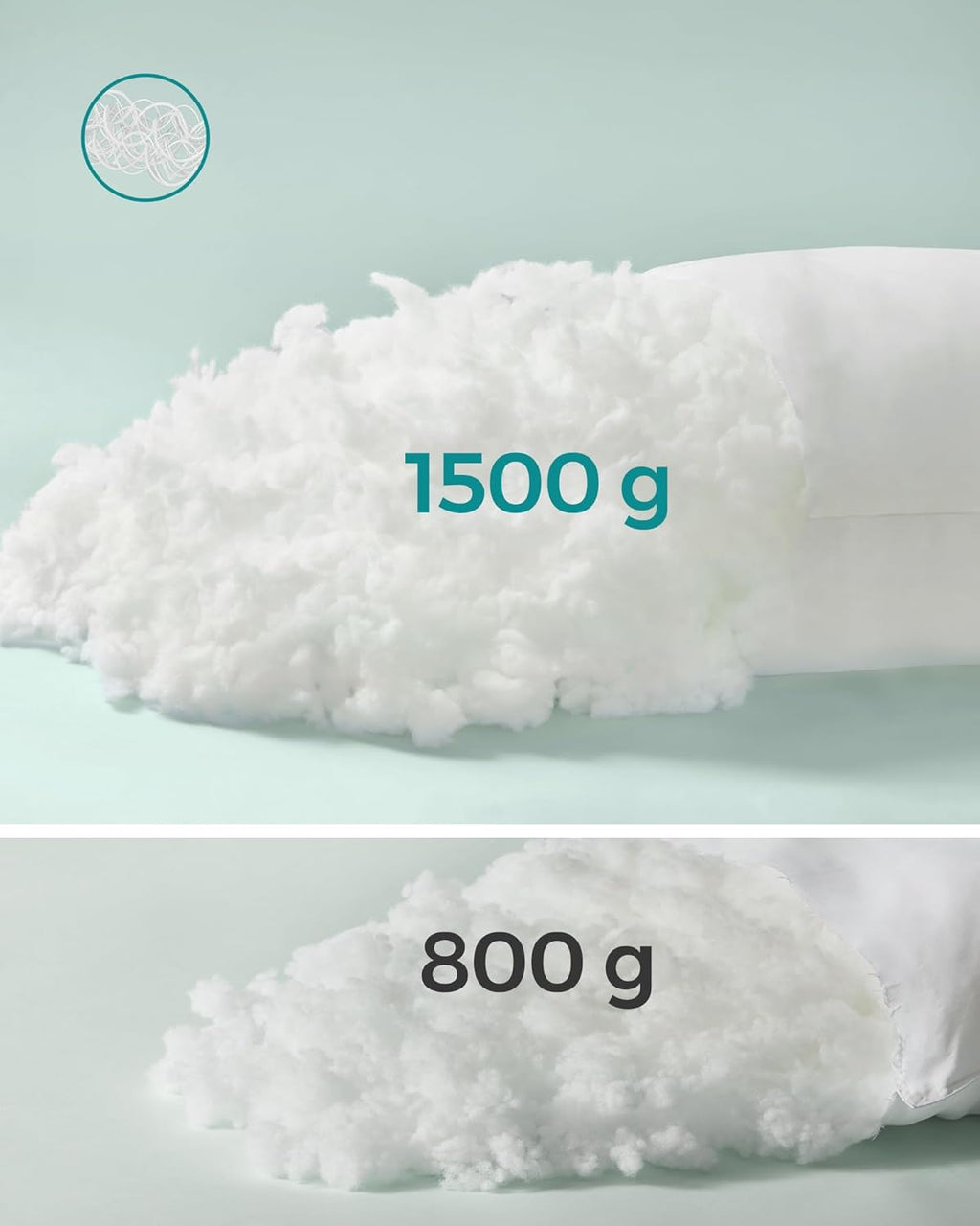 SONGMICS Set de 2 perne cu suprafata moale, 80x80 cm, umplutura 1500 g, alb