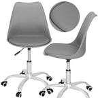 Scaun de birou ergonomic, piele ecologica, 150kg, baza otel, gri