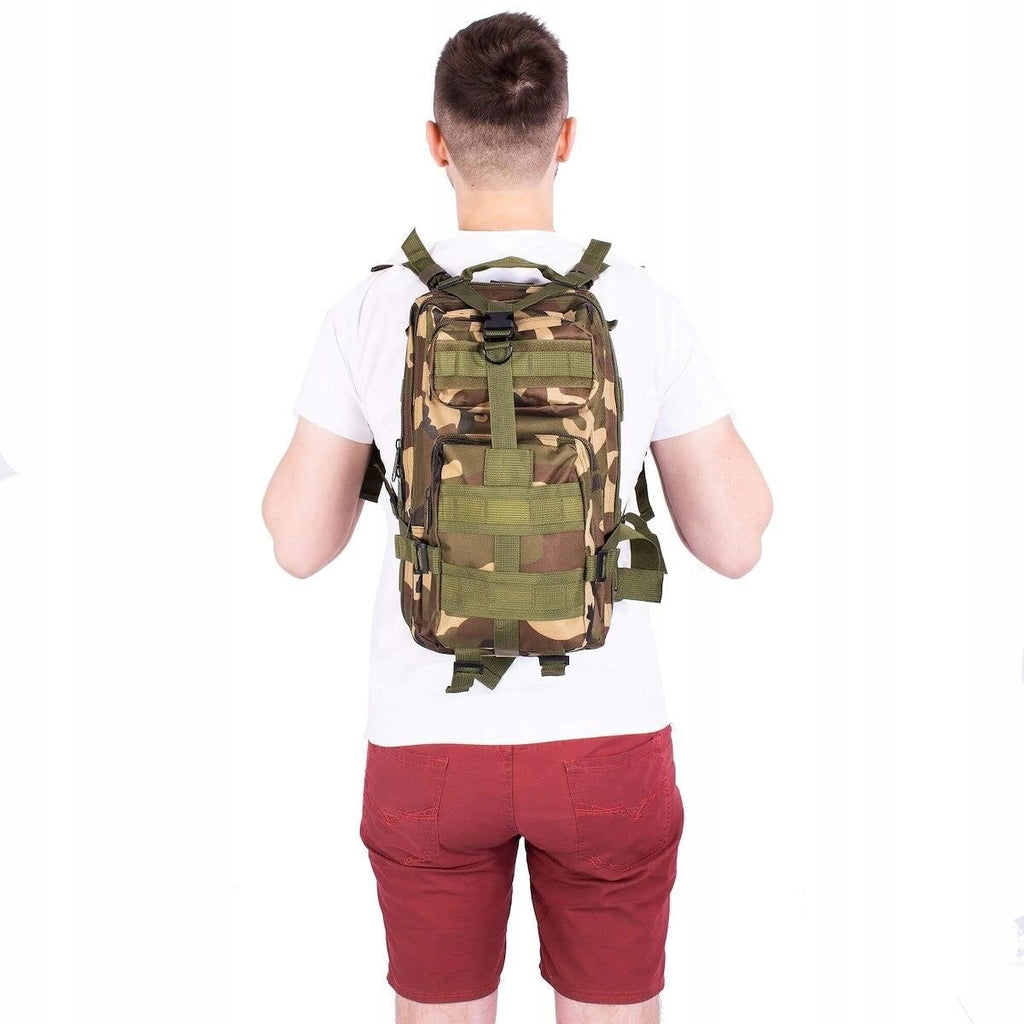 Rucsac militar pentru drumetie, impermeabil, ultra usor, 4 compartimente, culoare camo