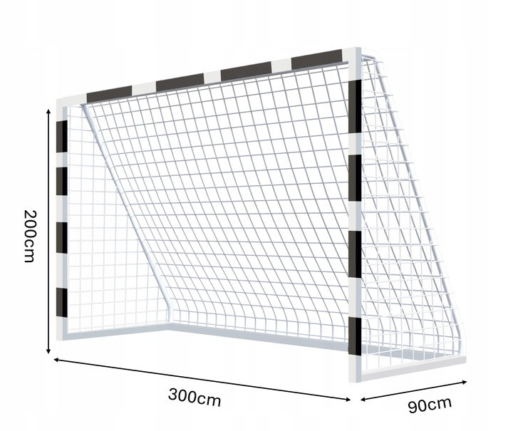 Poarta de fotbal din otel, 200x300 cm, profil 38mm, cu elemente de fixare