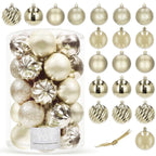 Set globuri de Craciun, 20 bucati, 5 modele, 6cm, auriu