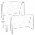 Set 2 porti de fotbal metalice, 96x124cm, profil 28mm, cu elemente de fixare