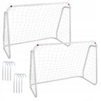Set 2 porti de fotbal metalice, 96x124cm, profil 28mm, cu elemente de fixare