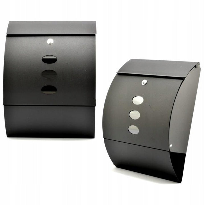 Cutie postala de exterior, pentru gard sau perete, din otel zincat, cu incuietoare, 40x12x30cm, gri argintiu