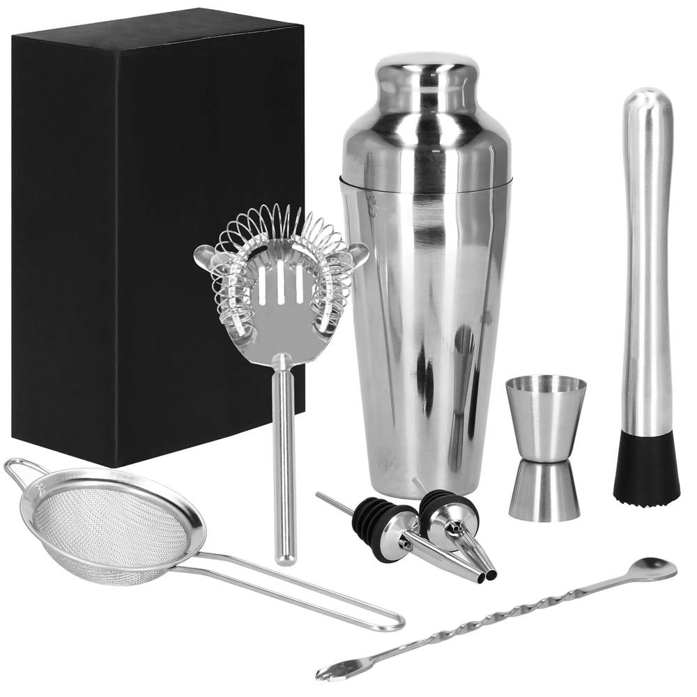 Set Cocktail Shaker Kit pentru barmani 550ml, KI23, 8 piese