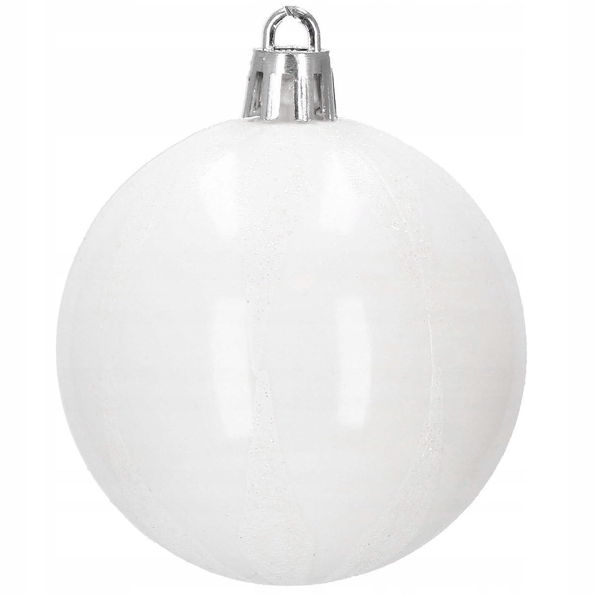 Set globuri si decoratiuni de Craciun, 72 piese, diverse dimensiuni, alb