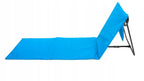 Sezlong de plaja pliabil, spatar cu cadru metalic, reglabil, 150x47x48 cm, albastru