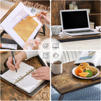 SONGMICS Masa de pat pentru laptop, plabila si reglabila, 71x35x23 cm, maro