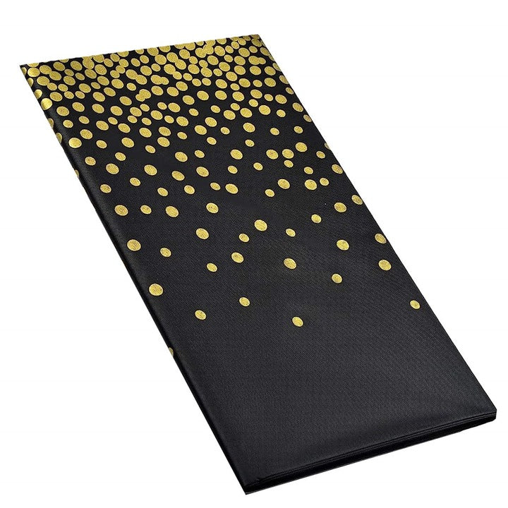 Fata de masa de unica folosinta pentru petreceri, 137x272cm, negru auriu