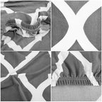 Husa universala pentru scaun, marime universala, poliester si spandex, 45 x 60 cm, gri alb