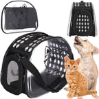 Geanta pentru transport animale de companie pisica sau catel, M, 42x26x32 cm, transparent