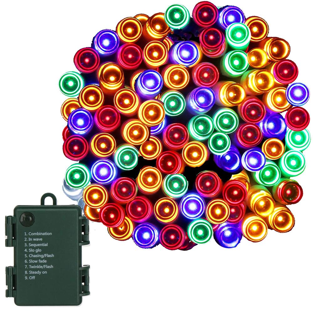 Instalatie lumini de exterior pentru gradina, 5 metri, 50 LED-uri, cu baterii, multicolor