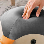 Taburet pentru copii, 28x25cm, maxim 50kg, model pinguin gri