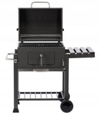 Gratar dreptunghiular pe carbuni, cu suport lateral si termometru capac, 115x60x108cm