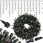 Ghirlanda luminoasa tip perdea Premium 500 LED-uri, 22,5m, 30Wati, interior/exterior, cu flash, alb cald (galben)