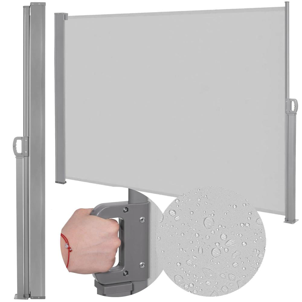 Paravan lateral pentru intimitate, extensibil, sistem fixare inclus, 160x300cm, gri deschis