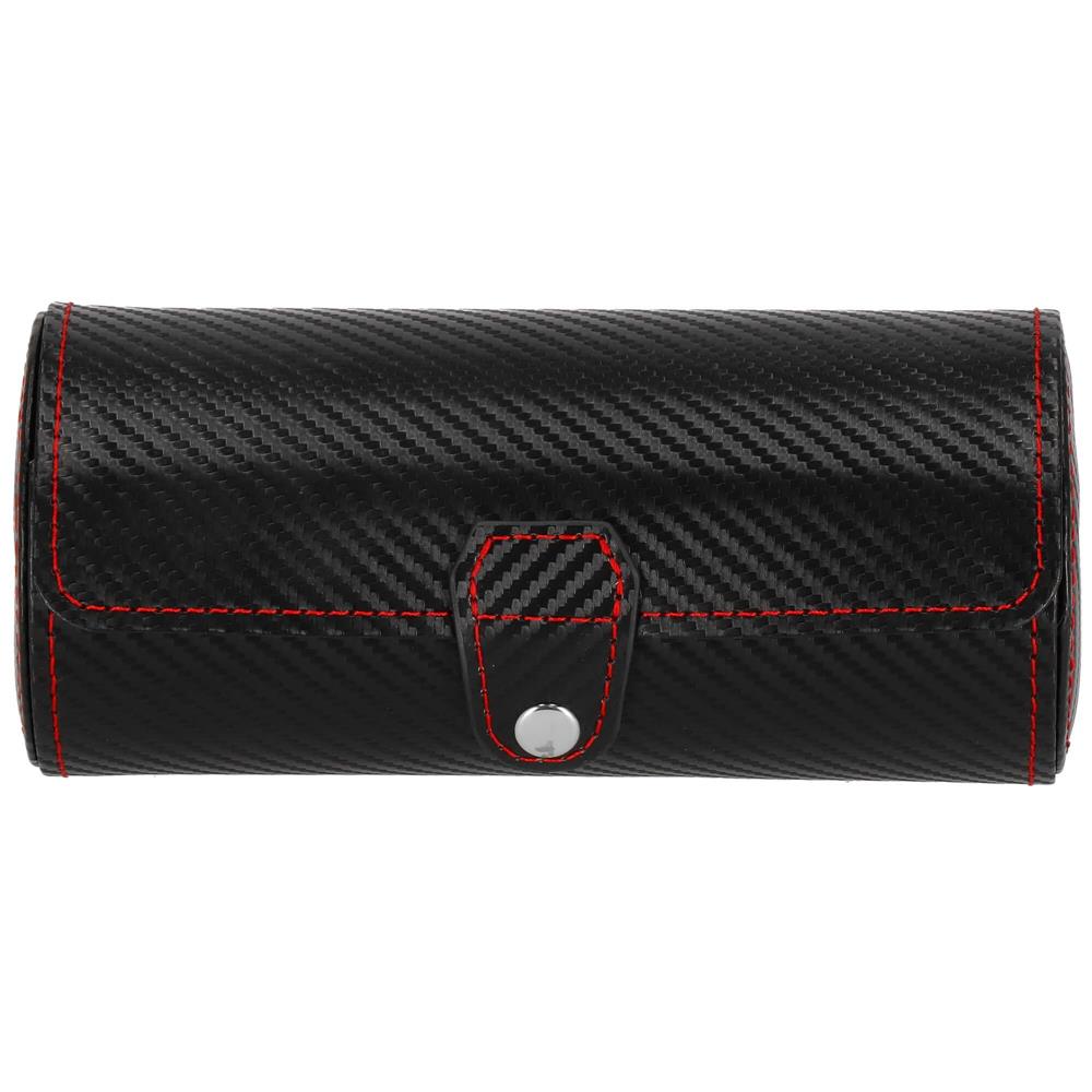 (DL) Cutie depozitare si organizare ceasuri si alte accesorii, MDF, piele ecologica, 20x9cm, negru