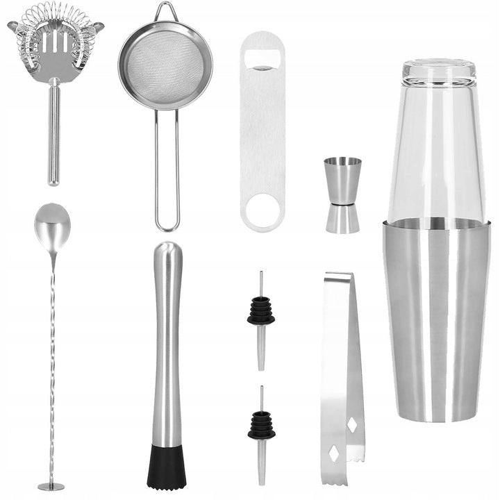 Set Cocktail Shaker Kit pentru barmani 400/700 ml, KI9, 11 piese