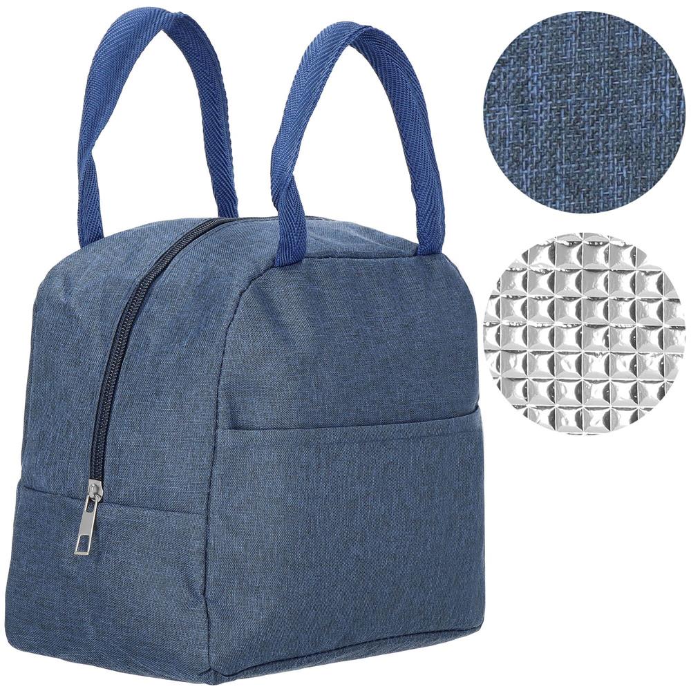 Geanta frigorifica cu izolatie termica pentru mancare, 21x10x23cm, albastru