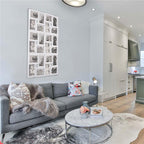 Rama foto de perete, colaj de 24 fotografii, 57x86cm, alb