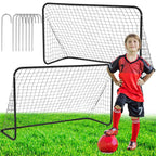 Set 2 porti de fotbal metalice, 122x183cm, profil 25mm, cu elemente de fixare