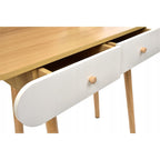 Masa de toaleta si machiaj Ravena, alb fag, cu 2 sertare, oglinda, 80x40x122 cm