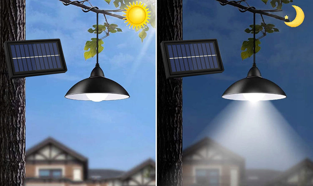 Lampa solara tip pendul, panou solar independent cu cablu de 3 metri, cu telecomanda