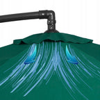 Umbrela de gradina cu brat lateral banana, cu husa, 300cm, verde