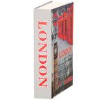 Caseta de valori, cutie metalica cu cheie, portabila, tip carte, London, 22x15.5x4.5 cm