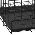 Cusca pentru animale, 2 usi, Pliabila din metal, M, Negru, 50x42x34 cm