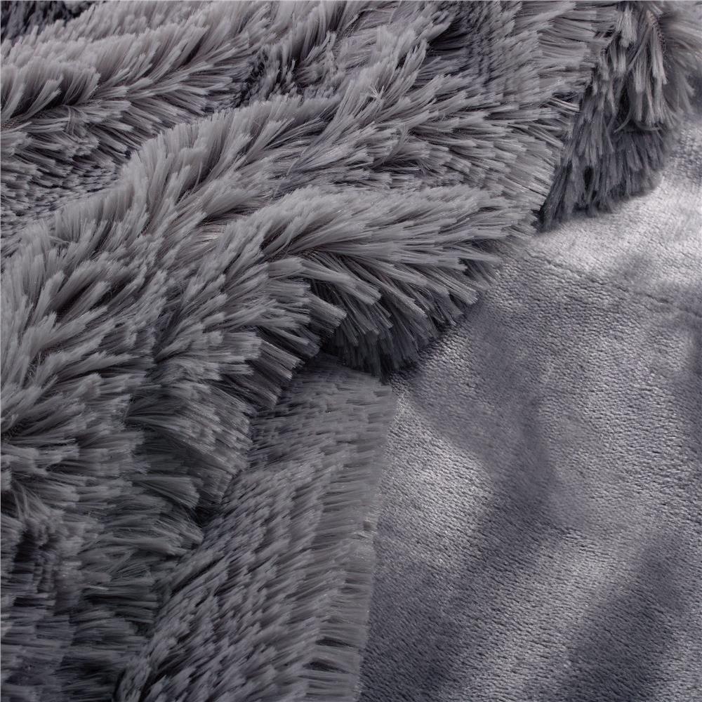 Patura pufoasa si calduroasa pentru 2 persoane, 160x200cm, gri