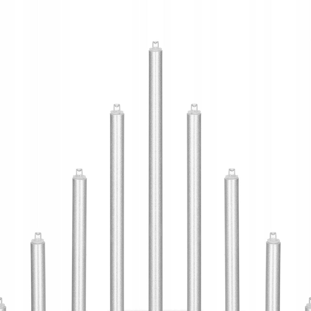 Lumanari decorative de Craciun, 9 becuri tip LED, culoare argintiu