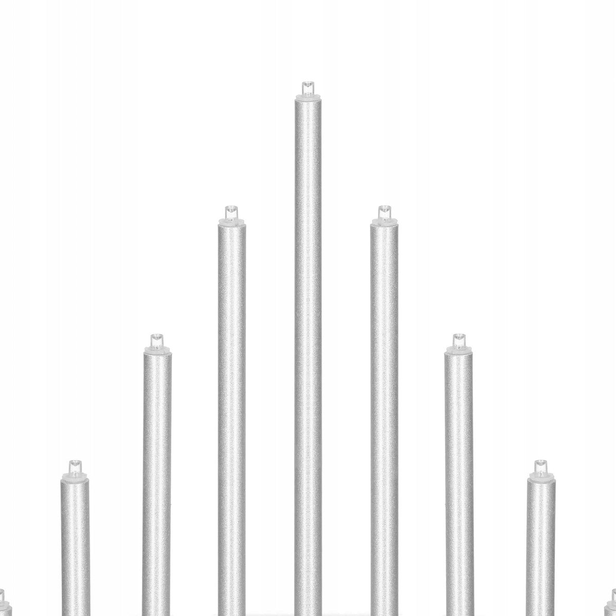 Lumanari decorative de Craciun, 9 becuri tip LED, culoare argintiu