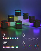 VASAGLE Noptiera din MDF cu iluminare LED, culori si intensitate reglabile, 35x40x55cm, negru