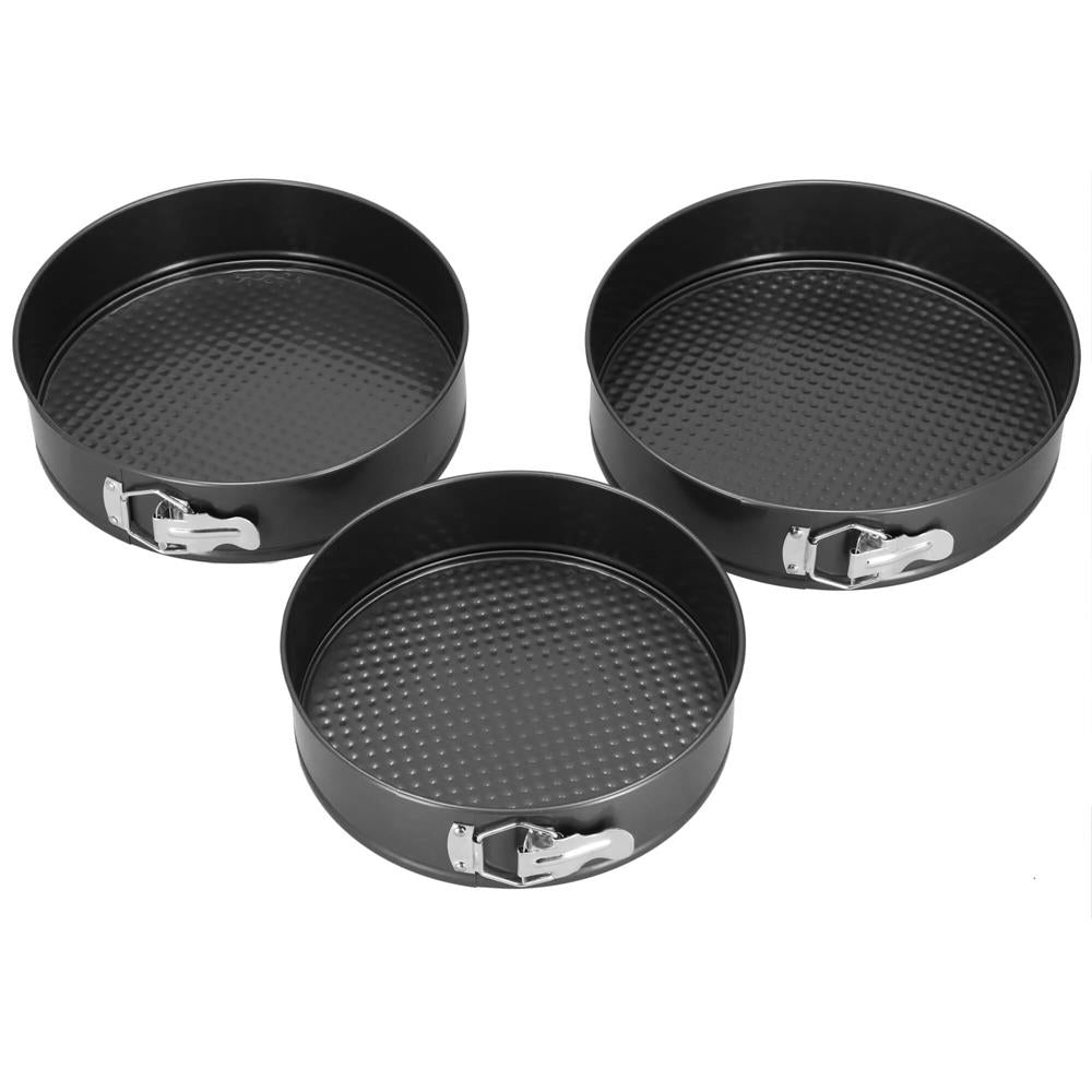 Set 3 forme de copt, 27, 25 si 23 cm, cu fund detasabil, gri