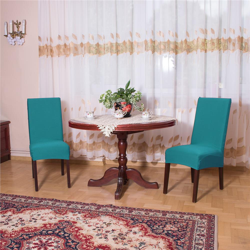 Set 4 huse universale pentru scaun, marime universala, poliester si spandex, 45 cm x 60 cm, albastru marin