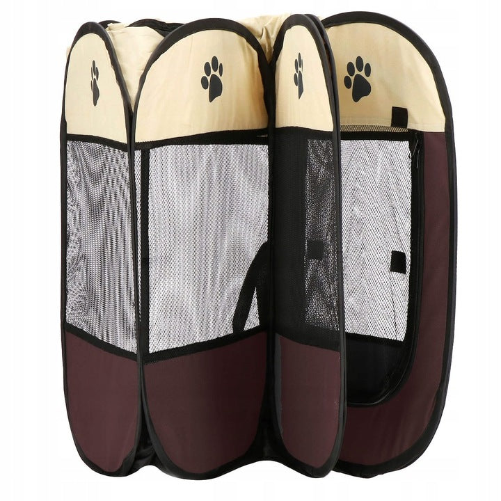 Tarc pliabil pentru animale de companie, diametru 81cm, bej maro