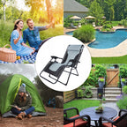 Sezlong scaun pliant plaja sau gradina, Siesta, gravitatie zero, cu tetiera, 175x75x110 cm, negri gri