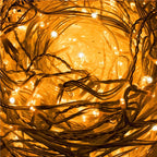 Ghirlanda luminoasa tip perdea 300 LED-uri, 12m, pentru interior/exterior, cu flash, iluminare galbena