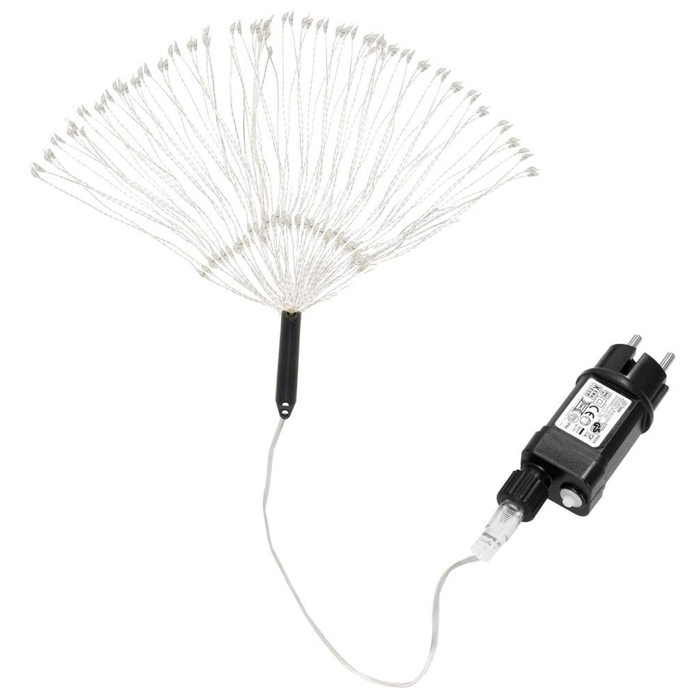 Instalatie lumina decorativa STAR cu 100 LED-uri, diametru 40cm, telecomanda, iluminare galbena