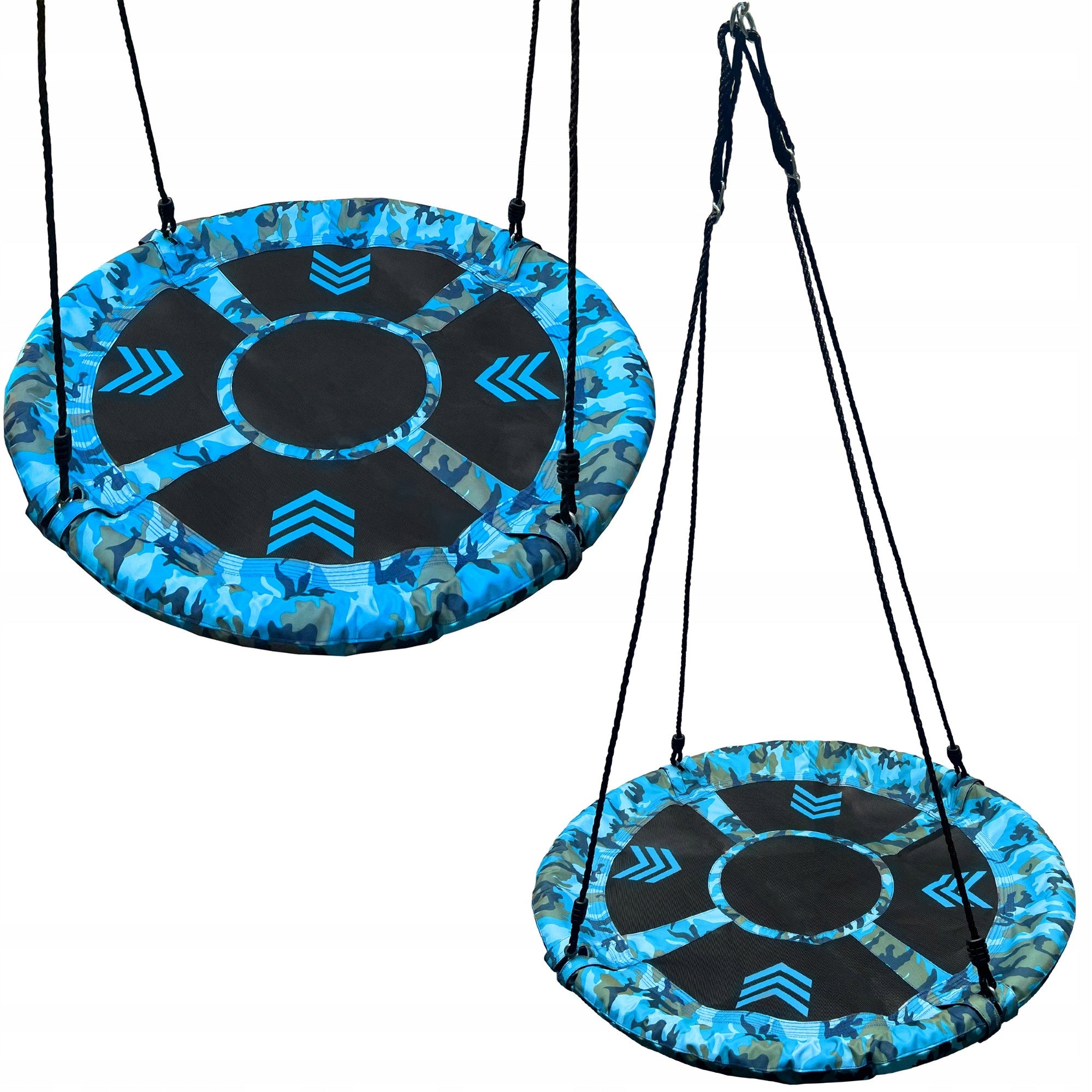 Leagan tip cuib Camuflaj 100cm, inaltime reglabila, 150 kg, Albastru Negru