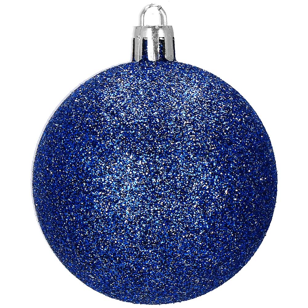 Set globuri de Craciun, 30 bucati, 3 modele, 6cm, albastru